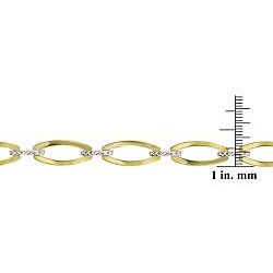 Mondevio 10k Two tone Gold Oval Link Bracelet Mondevio Gold Bracelets