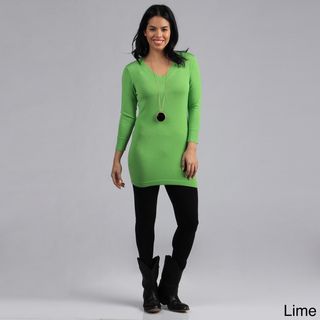 Metric Women's Designer Tencel Tunic Metric Knits 3/4 Sleeve Shirts