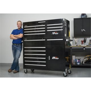 Homak H2PRO 56in. 7-Drawer Top Tool Chest, Black, 55 3/4in.W x 21 3/4in.D x 20 3/4in.H, Model# BK02056071  Tool Chests