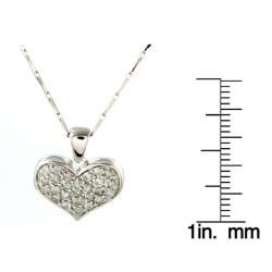 Beverly Hills Charm 14k White Gold 1/2ct TDW Diamond Heart Necklace Beverly Hills Charm Diamond Necklaces