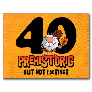 Prehistoric 40th Birthday Postcard Invitation