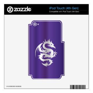 Silver Dragon on Imperial Purple Decals For iPod Touch 4G