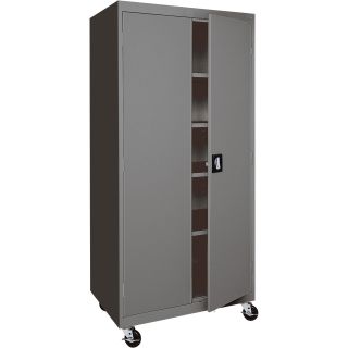 Sandusky Lee Heavy-Duty Welded Steel Mobile Cabinet — 36in.W x 24in.D x 78in.H, Charcoal, Model# TA4R362472-02  Storage Cabinets