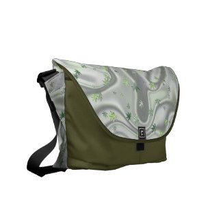 Gray Silk Funny leaf Courier Bags