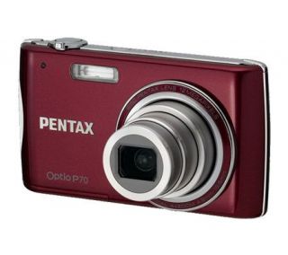 Pentax Optio P70 12MP 2.7 LCD Ultra Slim Digital Camera   Red —