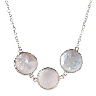 Baroni Three's A Charm Freshwater Coin Pearl Necklace in Sterling Silver Sarah Baroni Jewelry