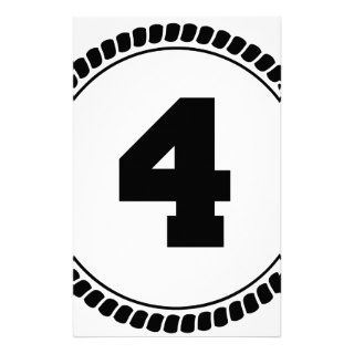 Number Four Circle Customized Stationery