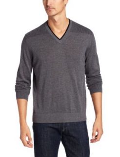 Faconnable Men's Cash V Neck Pullover, Gray, Small at  Mens Clothing store Pullover Sweaters