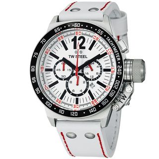 TW Steel Men's 'Ceo Canteen' White Dial White Strap Chronograph Watch TW Steel Men's More Brands Watches