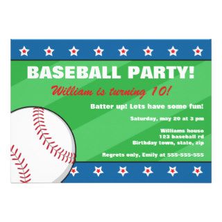 Baseball birthday party invitation for kids