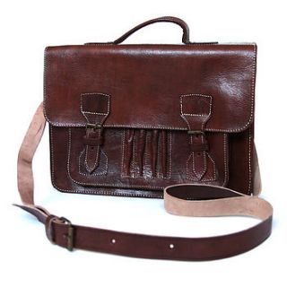 vintage fleur de lis leather satchel by 3b leather goods