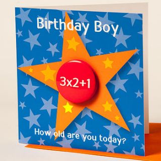 birthday boy age badge card by think bubble