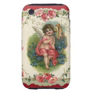 Vintage Valentine's Day, Victorian Angel on Phone Tough iPhone 3 Covers