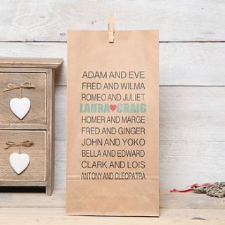 personalised couples names gift bag by red berry apple
