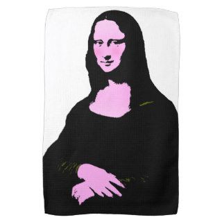 Mona Lisa Pop Art Style (Add Background Color) Hand Towels