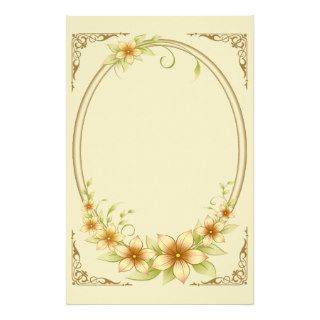Vintage Floral Frame Stationery Design