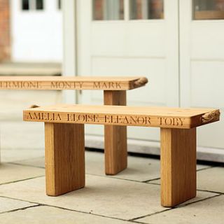 solid oak bench by the oak & rope company