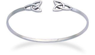 Heather Needham, Silver Solid Torque Bangle With Celtic Ends   7.6g Jewelry