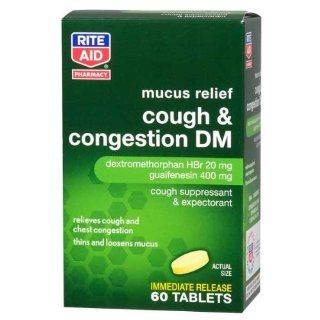 Rite Aid Mucus Relief, Cough, Tablets, 60 ct Health & Personal Care