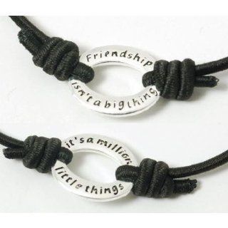 TOC Bands Black Stretch "Friendship isn't big things" Sentiment Bracelet Best Friend Bracelets Jewelry