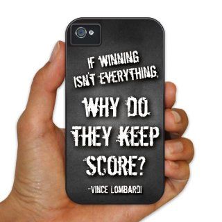 iPhone 4/4s BruteBoxTM  Vince Lombardi Quote   Football Design   "If winning isn't"   2 Part Rubber and Plastic Protective Case Cell Phones & Accessories
