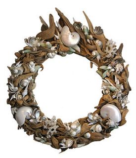 driftwood and exotic shell mirror sold by karen miller @ devon driftwood designs