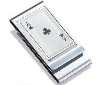 Ace of Clover Double Sided Money Clip   Free Engraving at  Mens Clothing store