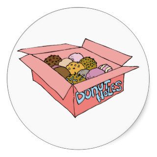 Donut Donuts Desserts Junk Snack Food Cartoon Art Round Sticker