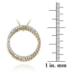 DB Designs Gold over Silver 1/8ct TDW White Diamond Circle Necklace (J, I3) DB Designs Diamond Necklaces