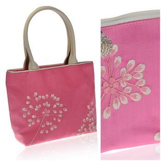 fair trade pink cornflower bag and purse by pippins gift company