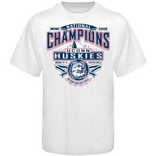 Connecticut Huskies (UConn) White 2009 NCAA Women's Basketball National Champions History Repeats Itself T shirt (X Large)  Sports & Outdoors