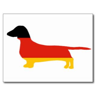 dachshund flag silhouette postcards
