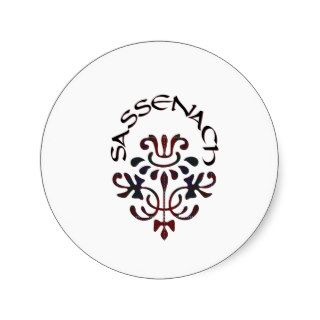 Sassenach Fraser Plaid Thistle Round Stickers
