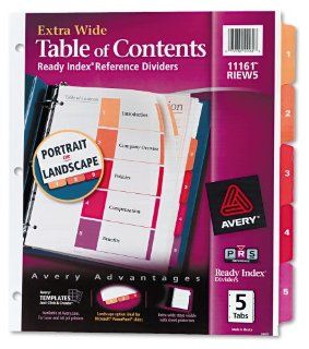 Table of Contents Index Divider  Binder Index Dividers  Electronics