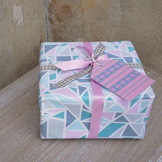 geometric patterned wrapping paper by prism of starlings