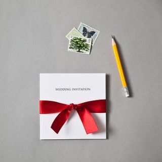 bow wedding invitation set by twenty seven