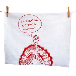 screen printed turkey tea towel by megan alice england