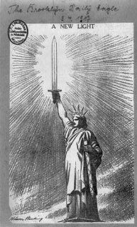 New light, Political cartoon, 1917, Statue of Liberty, holds sword instead of torch   Prints