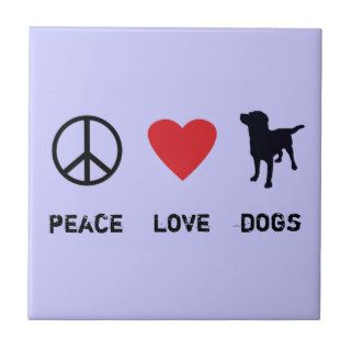 Peace Love Dogs Ceramic Tiles