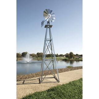 Outdoor Water Solutions Ornamental Backyard Windmill — 11ft.6in.H, Galvanized Finish, Model# BYW0003  Lawn Ornaments   Fountains