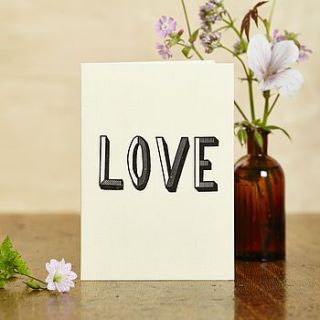 hand printed love blocks card by katie leamon
