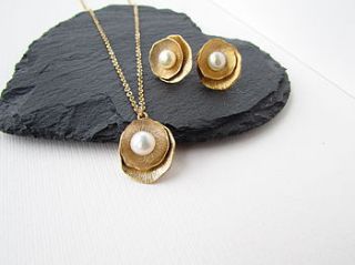 gold ivory pearl jewellery set by misskukie