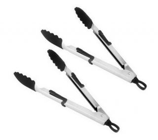 Set of 2 Telescopic Silicone Extendable Tongs —