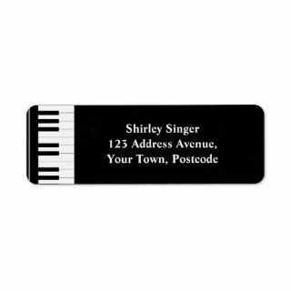 Black and white Piano keys Labels