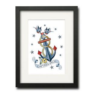 personalised anchor tattoo print by watermark