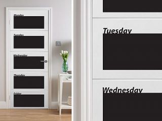 chalkboard weekly planner wall stickers by the binary box