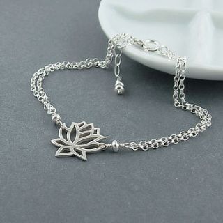 lotus sterling silver bracelet by wished for