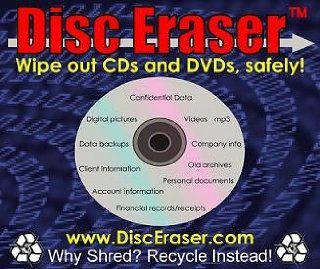 New Compact Media Eraser for CD, CD R, DVDR +R  R DL, RW Spindle. 100% Safe, No Shredding, No Waste Easy to use. TOP 30 INVENTION on ABC's AMERICAN INVENTOR, available NOW Electronics
