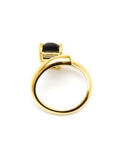 Bijules 14k Gold Vermeil And Black Onyx Ring