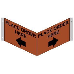 Place Order Here With Inward Arrow Sign NHE 9735Tri BLKonCanyon  Business And Store Signs 